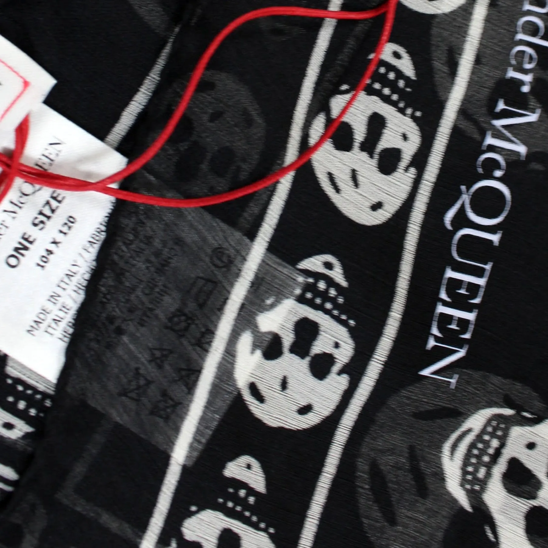 Alexander McQueen Scarf Black White Signature Skulls - Large Chiffon Silk Shawl SALE