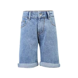 BOYS DENIM TURN UP SHORTS - BLUE