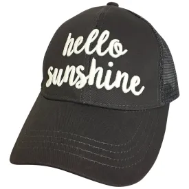 BT-10 Hello Sunshine Dark Grey 3D Magic Thread Pony Caps