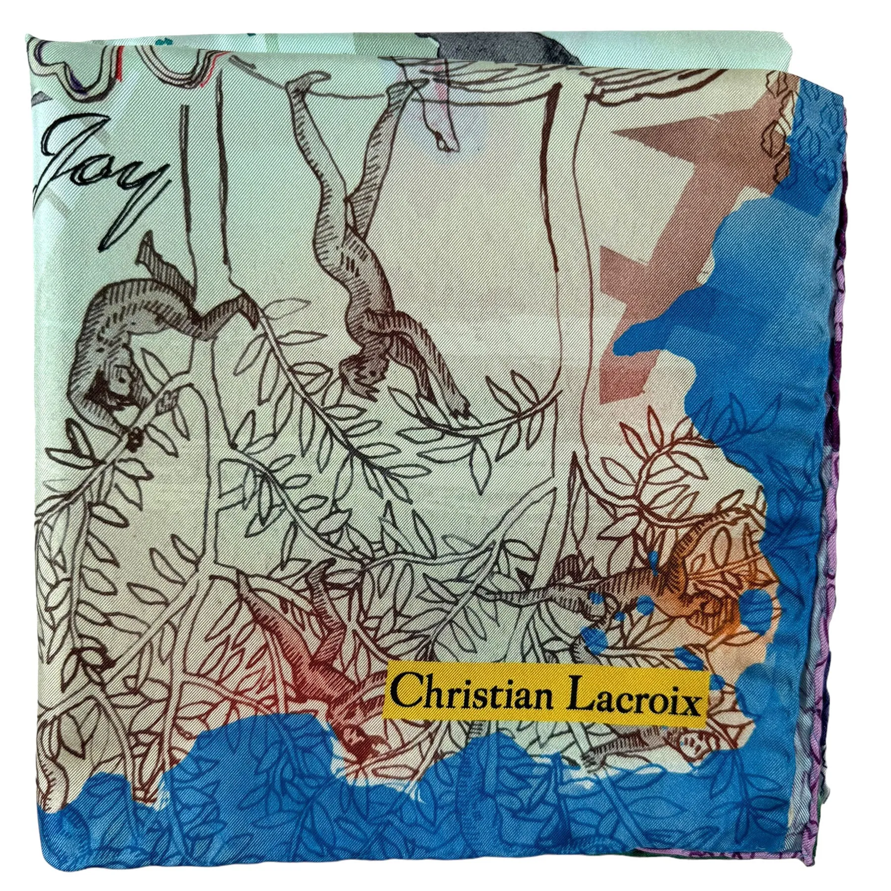 Christian Lacroix Scarf Love Tenderness Design - Twill Silk Square Foulard