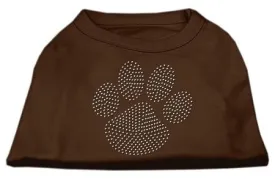 Clear Rhinestone Paw Shirts Brown XXXL (20)