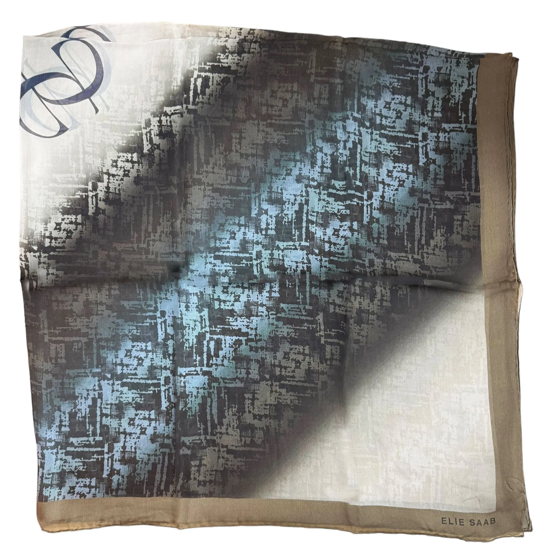 Elie Saab Scarf Signature Design - Extra Large Square Chiffon Silk Shawl