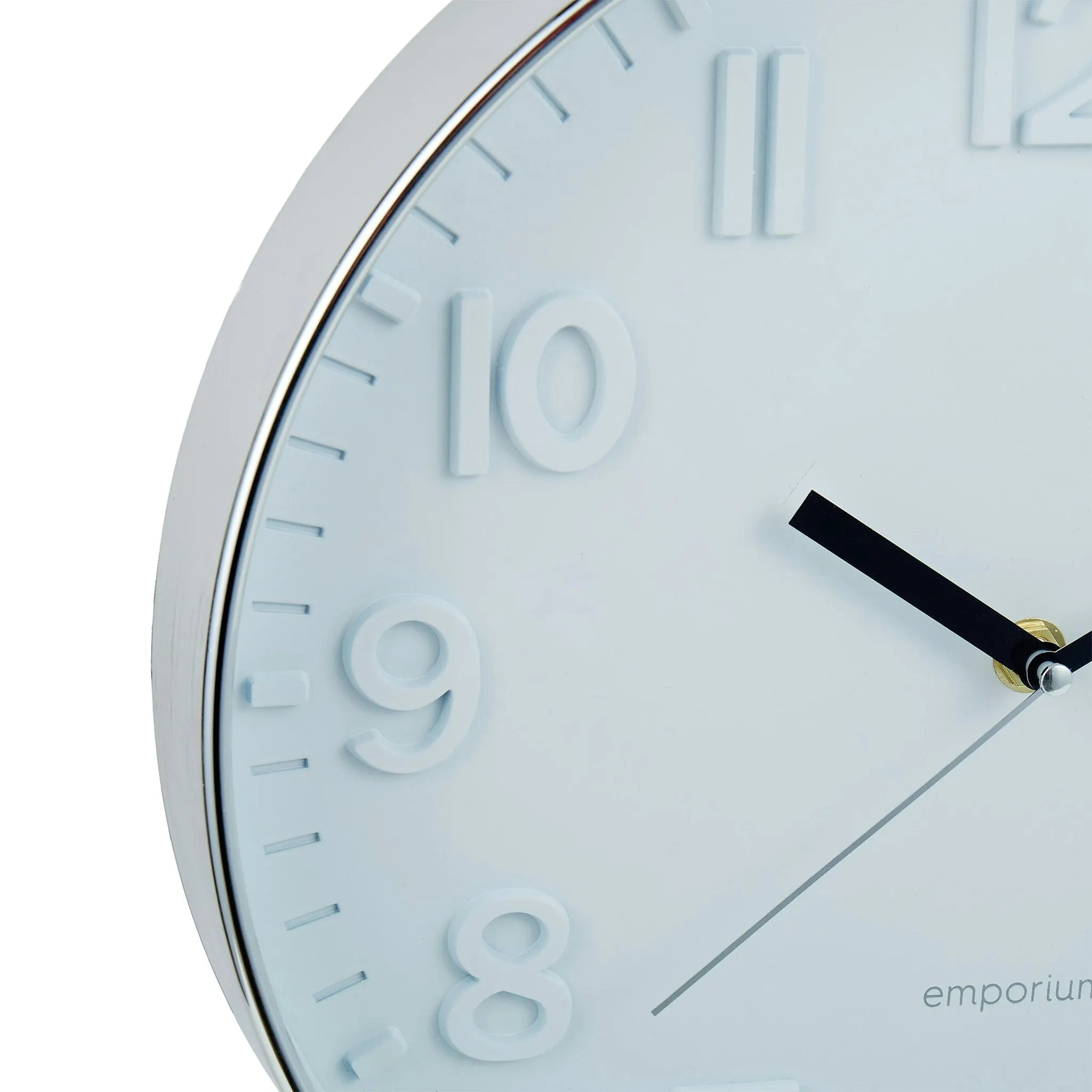 Emporium Metric Wall Clock White/Silver 30.5x30.5x4.3cm