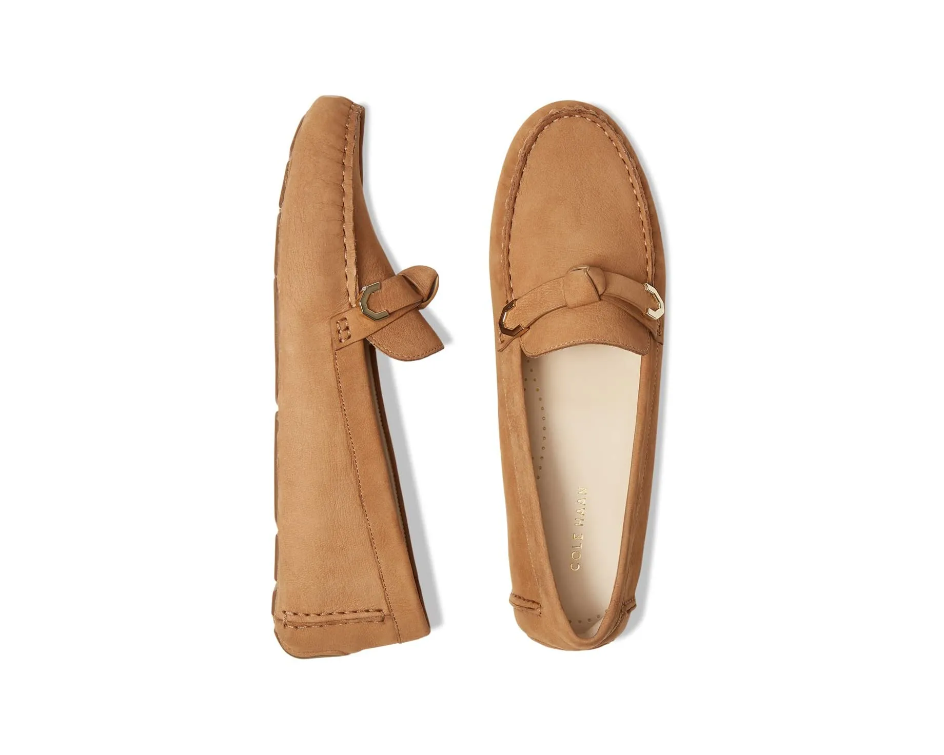 Evelyn Bow Driver Cole Haan Flats, Beige