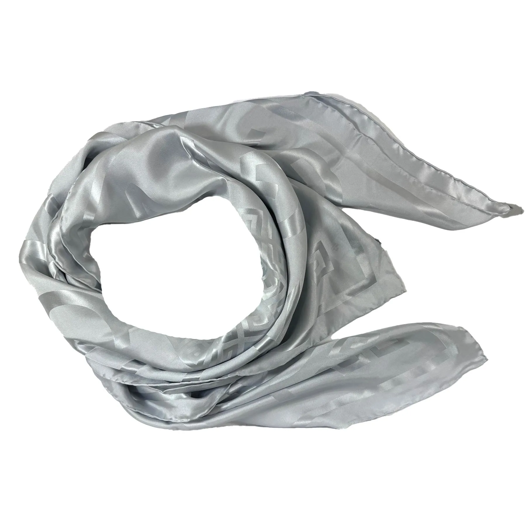 Givenchy Scarf Gray Logo 4G Design - Extra Large Twill Silk Square Wrap SALE