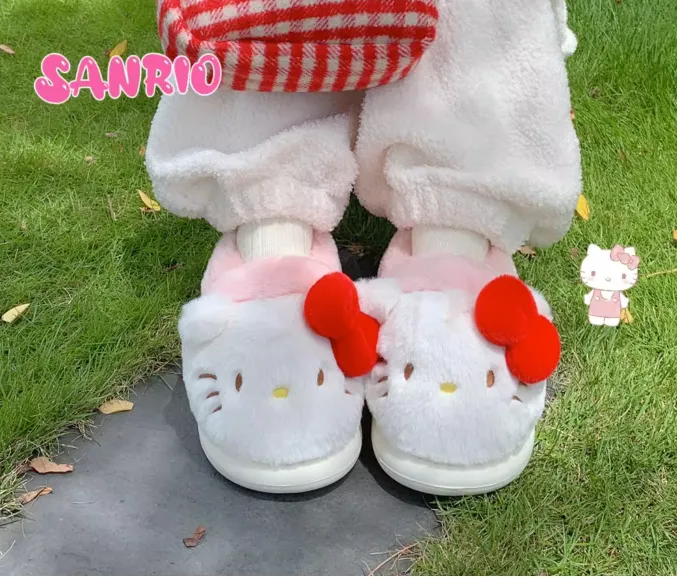 Kitty Warm Home Plush Slippers