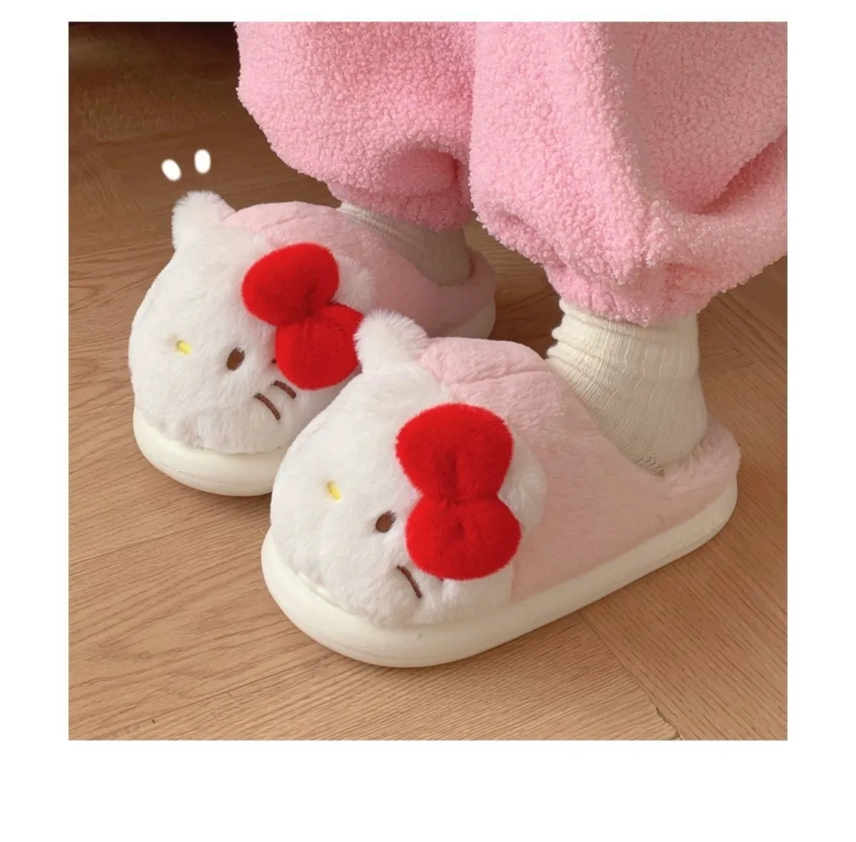 Kitty Warm Home Plush Slippers