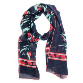 Leonard Paris Scarf Black Green Orange Floral - Cashmere Silk Shawl FINAL SALE