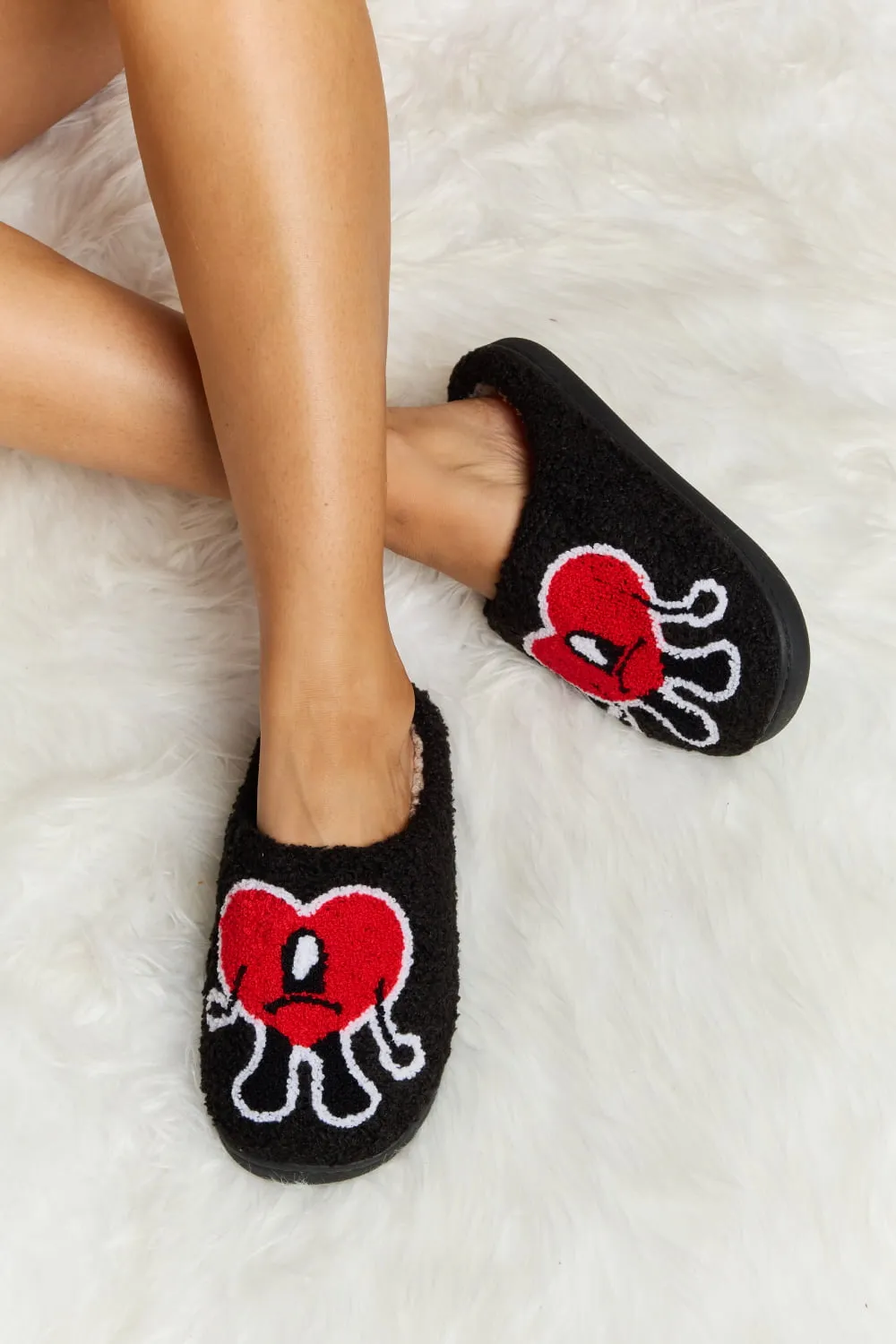 Loving You Heart Plush Slippers