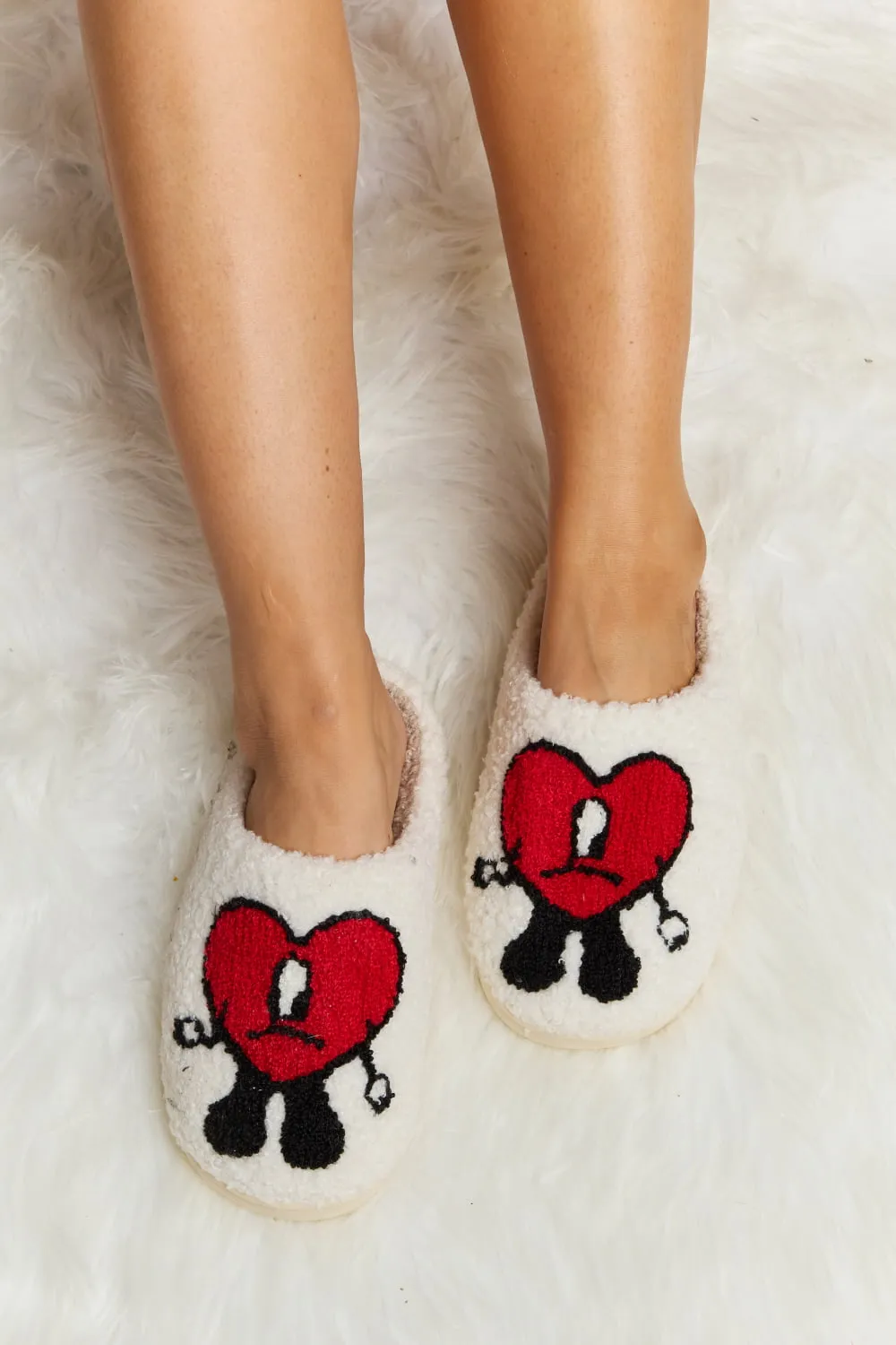 Loving You Heart Plush Slippers