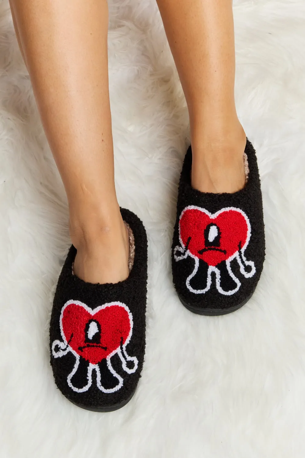 Loving You Heart Plush Slippers