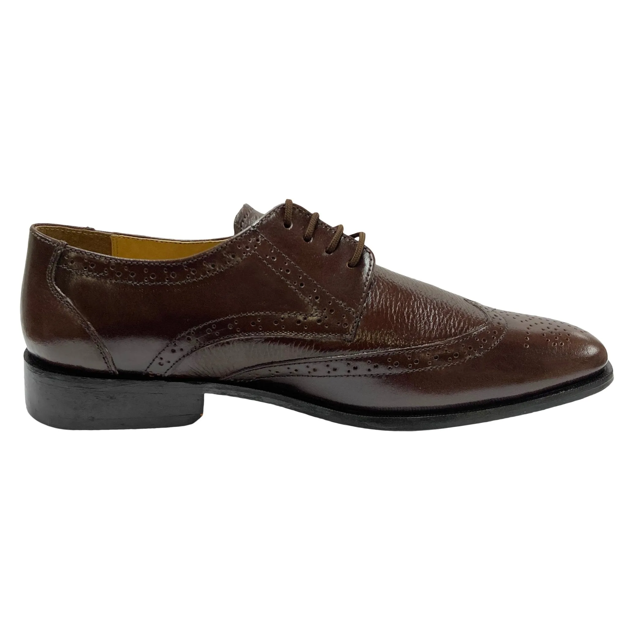 Men's Genuine Leather Brown Lace-Up Business Shoes