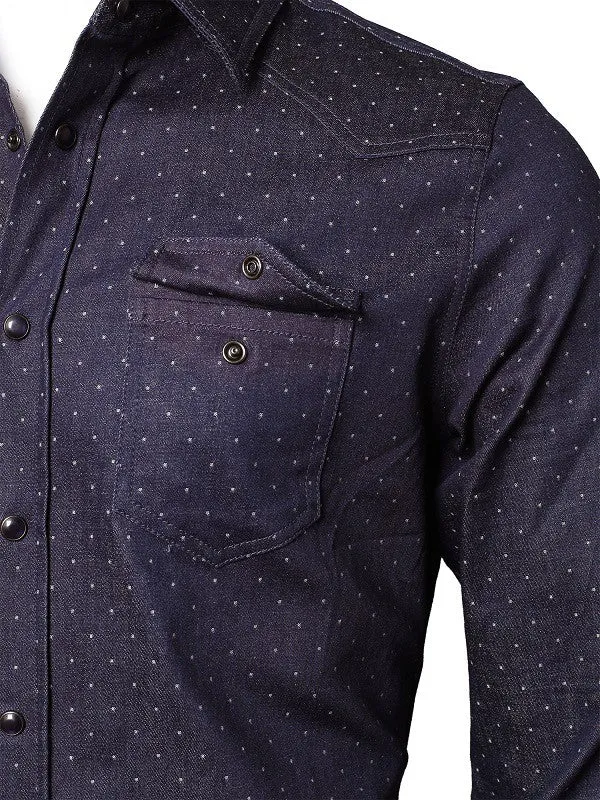 Navy Premium Denim Stretchable Shirts