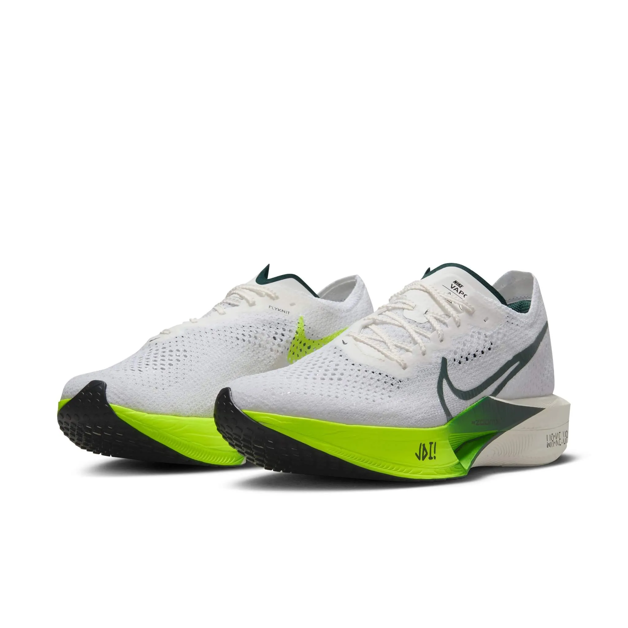 Nike | Men's Vaporfly 3 Road Racing Shoes - White/Pro Green-Volt-Sail