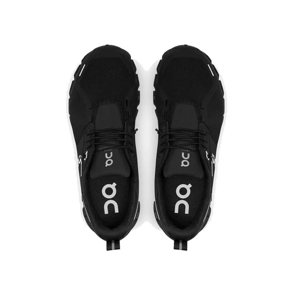 On Womens Cloud 5 Waterproof Shoes - All Black