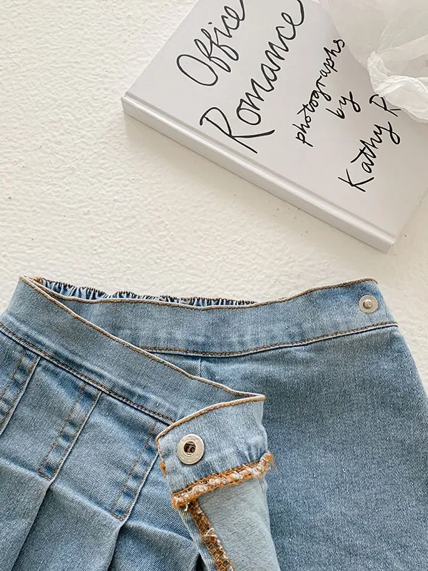 Only Want A Pleated Denim Skort