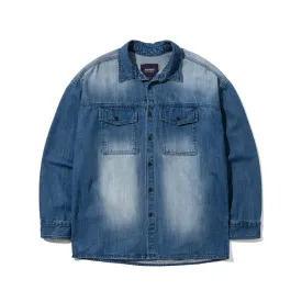 OVER FIT DENIM SHIRTS BRUSH BLUE