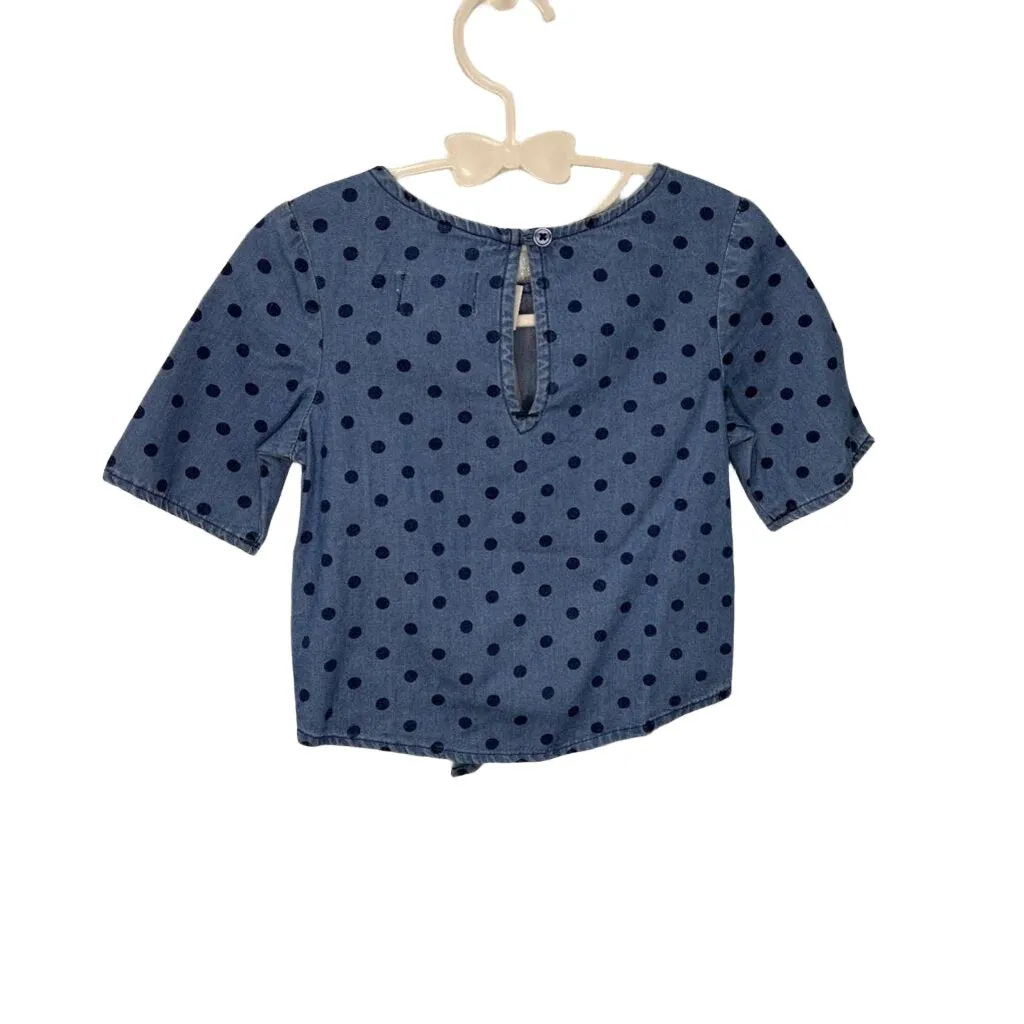 Qrt Sleeve Jean Top / Polka Dots