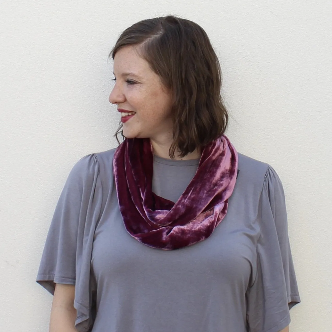 Silk Velvet Infinity Scarf