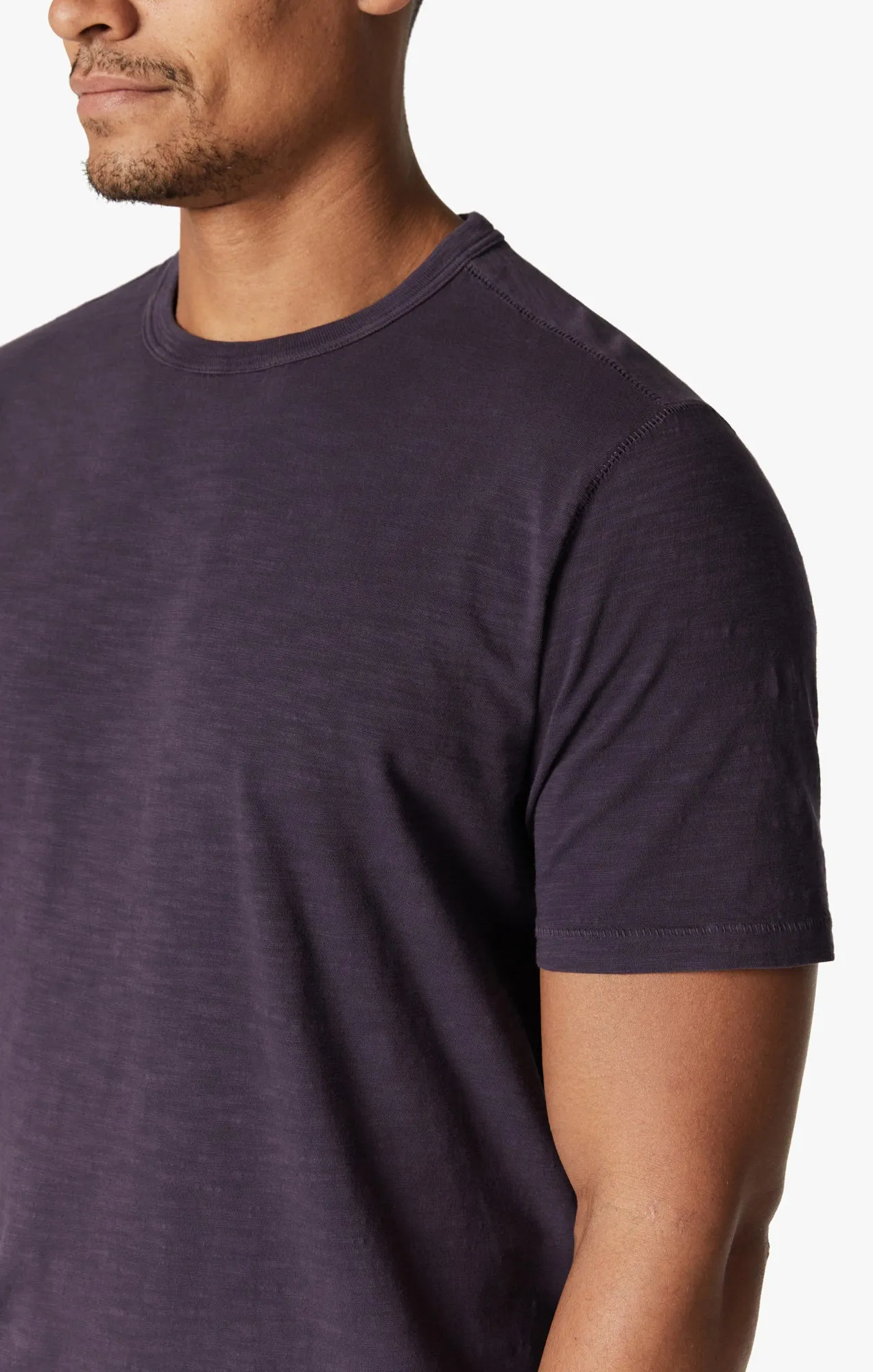 Slub Crew Neck T-Shirt In Sweet Grape