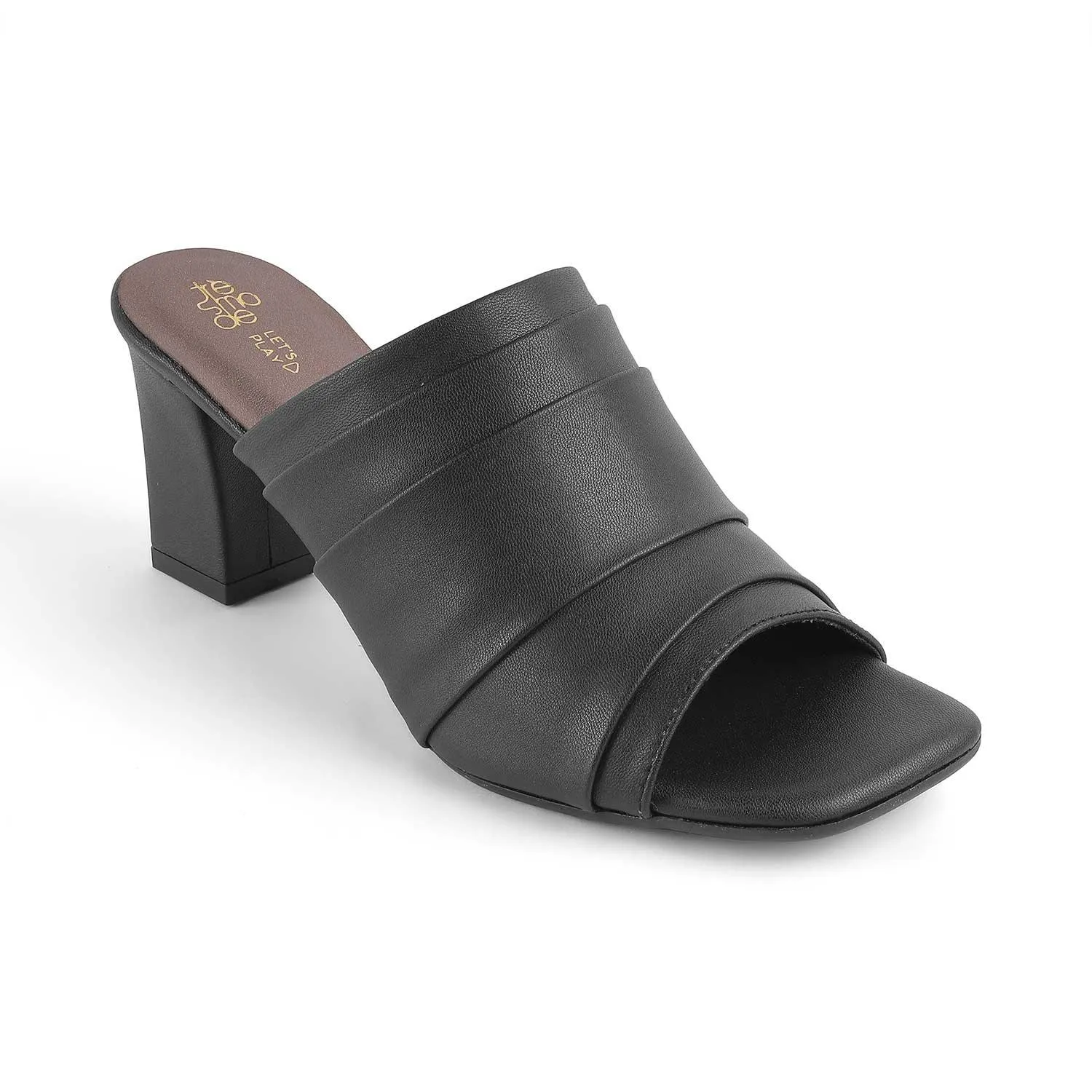 Tresmode Coco Black Women's Dress Block Heel Sandals