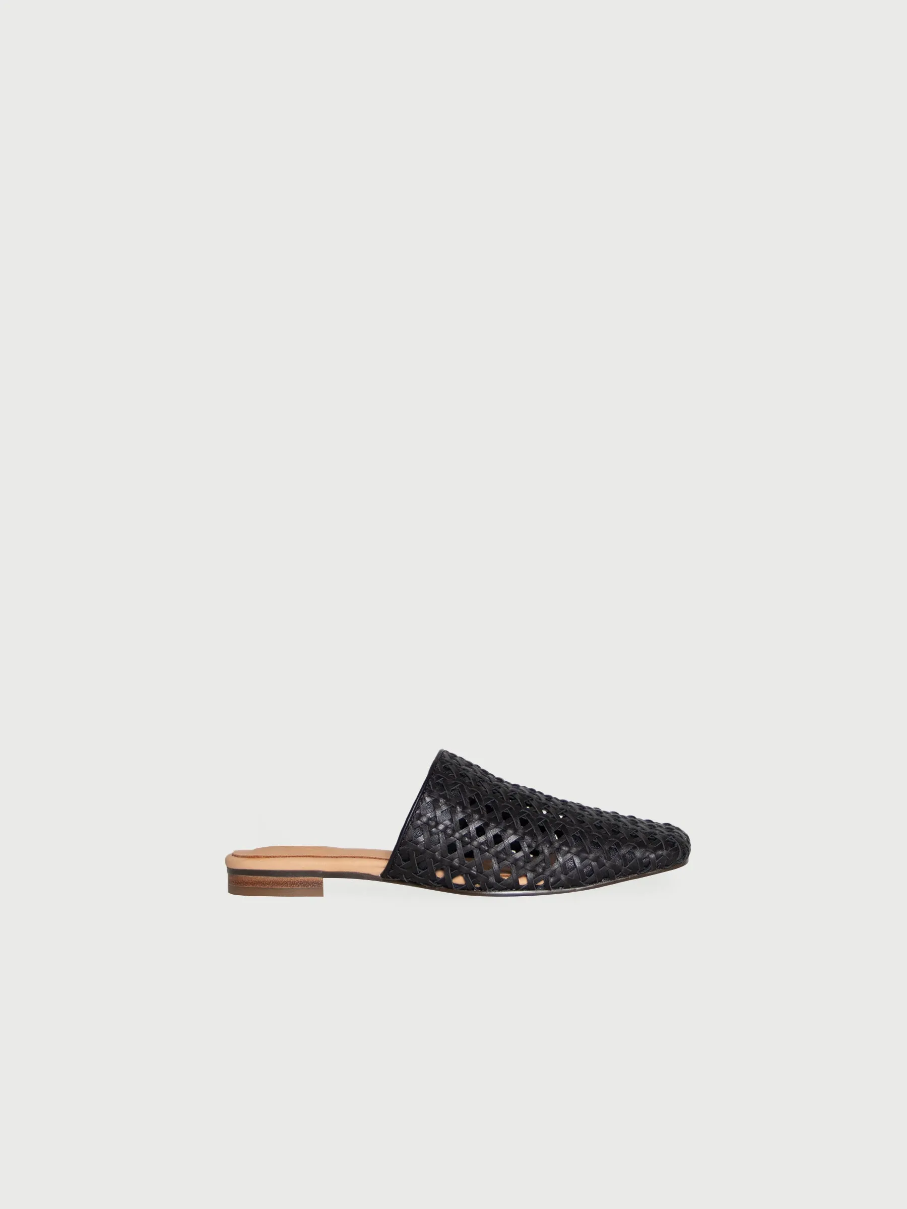 Woven Leather Mules